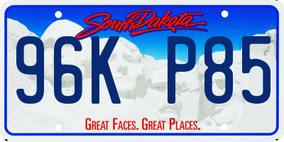 SD license plate 96KP85