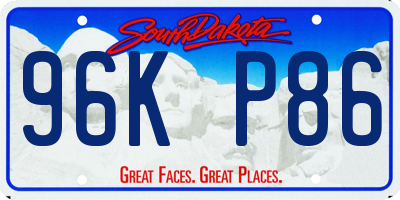 SD license plate 96KP86