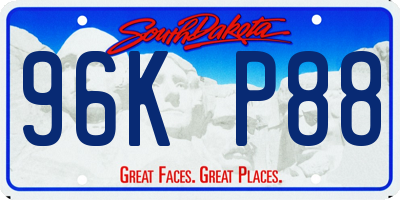 SD license plate 96KP88