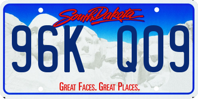 SD license plate 96KQ09