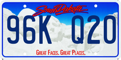 SD license plate 96KQ20