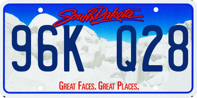 SD license plate 96KQ28
