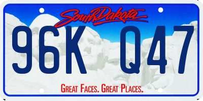 SD license plate 96KQ47