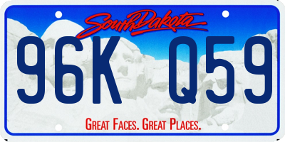 SD license plate 96KQ59