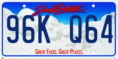 SD license plate 96KQ64