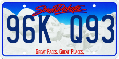 SD license plate 96KQ93