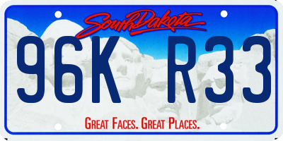 SD license plate 96KR33