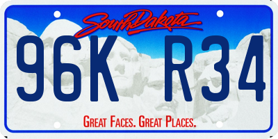 SD license plate 96KR34
