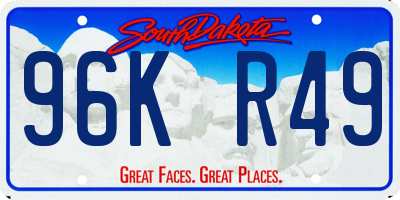 SD license plate 96KR49