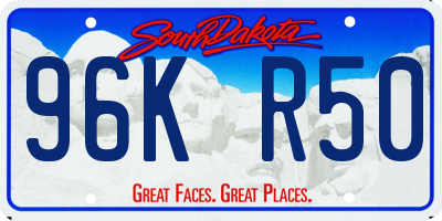 SD license plate 96KR50