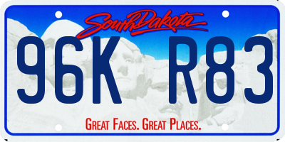 SD license plate 96KR83