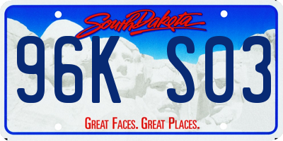 SD license plate 96KS03