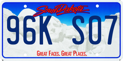SD license plate 96KS07