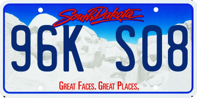 SD license plate 96KS08