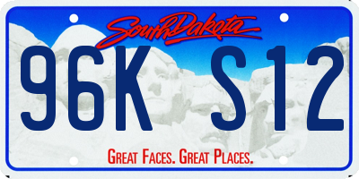 SD license plate 96KS12
