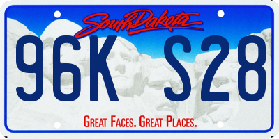 SD license plate 96KS28