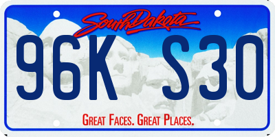 SD license plate 96KS30