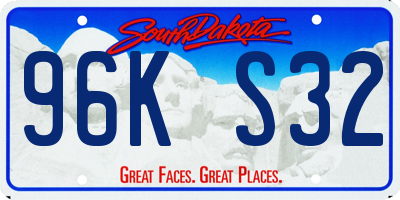 SD license plate 96KS32