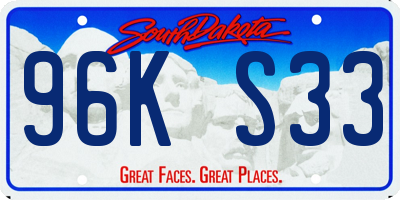 SD license plate 96KS33
