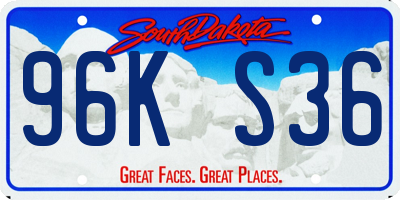 SD license plate 96KS36