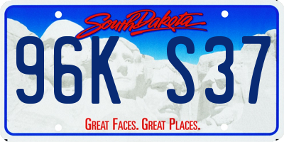 SD license plate 96KS37