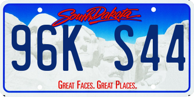 SD license plate 96KS44