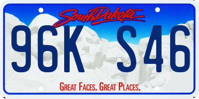 SD license plate 96KS46