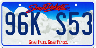 SD license plate 96KS53