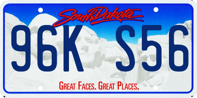 SD license plate 96KS56