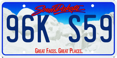SD license plate 96KS59