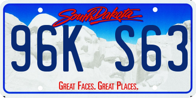 SD license plate 96KS63