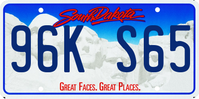 SD license plate 96KS65