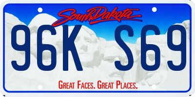 SD license plate 96KS69