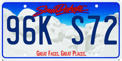SD license plate 96KS72