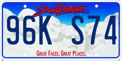 SD license plate 96KS74