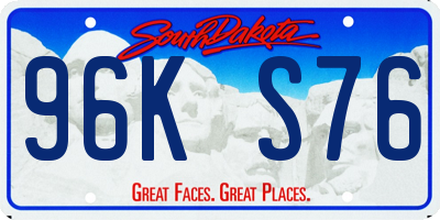 SD license plate 96KS76