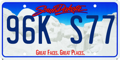 SD license plate 96KS77