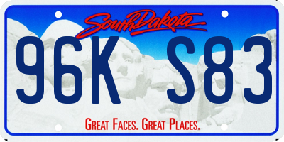 SD license plate 96KS83