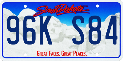 SD license plate 96KS84