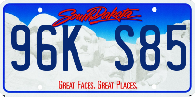 SD license plate 96KS85