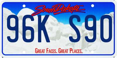 SD license plate 96KS90