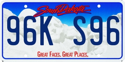 SD license plate 96KS96