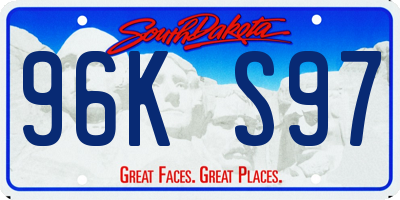 SD license plate 96KS97