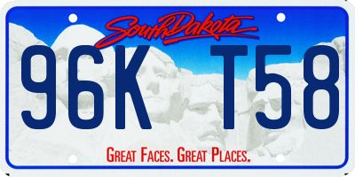 SD license plate 96KT58