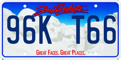 SD license plate 96KT66