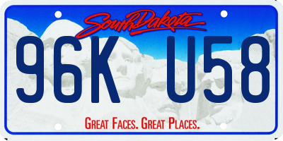 SD license plate 96KU58