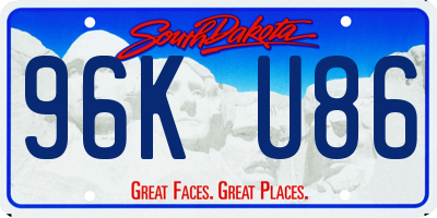 SD license plate 96KU86