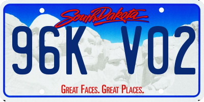 SD license plate 96KV02