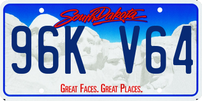 SD license plate 96KV64