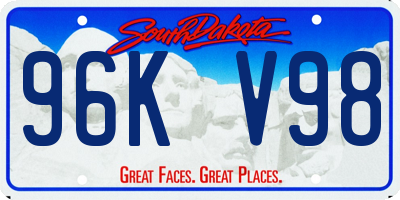 SD license plate 96KV98